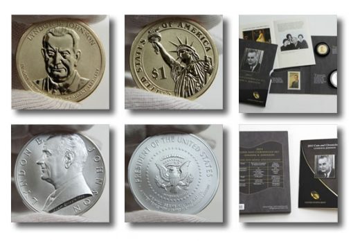 Photos of Lyndon B. Johnson Coin and Chronicles Set