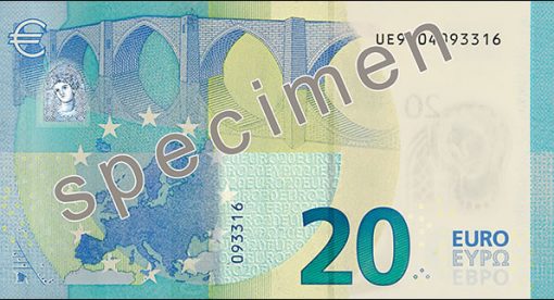 20 euro banknote, back