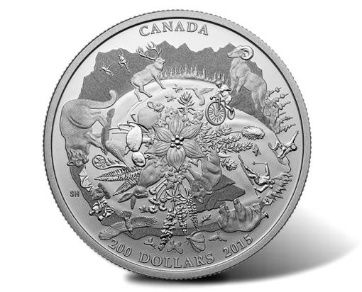 2015 $200 Canada's Rugged Mountains Silver Coin