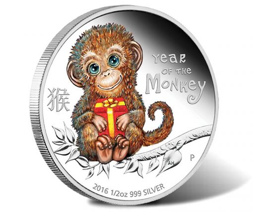 2016 50c Baby Monkey Silver Proof Coin