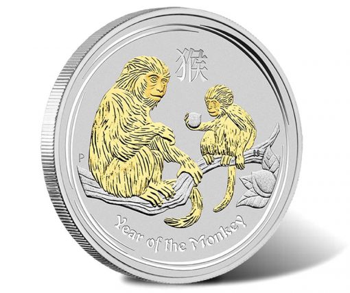 2016 Year of the Monkey 1 oz Gilded Silver Coin