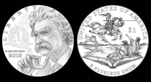 Designs for 2016 Mark Twain Commemorative Silver Dollars