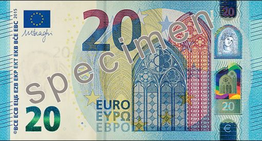 New 20 euro banknote, front