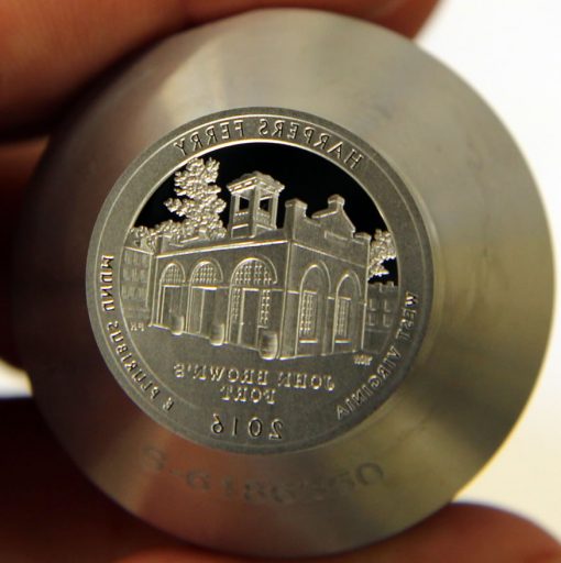 Proof die for 2016-S Proof Harpers Ferry National Historical Park Quarter