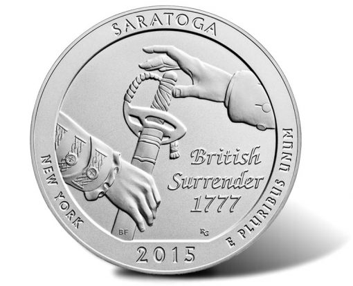 2015-P Saratoga Five Ounce Silver Uncirculated Coin - Reverse