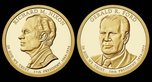 2016 Nixon and Ford Presidential $1 Coins