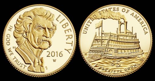 2016-W $5 Proof Mark Twain Commemorative Gold Coin