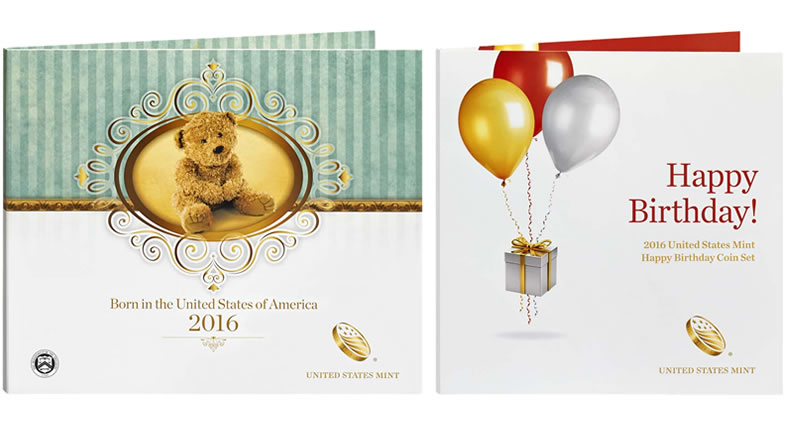 2016 S US Mint SOLD OUT Happy Birthday Proof 5 Coin Set with Gift Card Folder