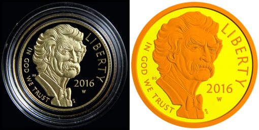 2016 Proof Mark Twain Commemorative Gold Coin - Obverse, Polishing and Laser Frosting
