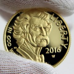 2016-W $5 Proof Mark Twain Commemorative Gold Coin, Obverse-b