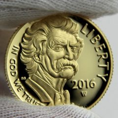 2016-W $5 Proof Mark Twain Commemorative Gold Coin, Obverse-d