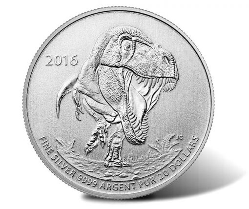 Canadian 2016 $20 Tyrannosaurus Rex Silver Coin