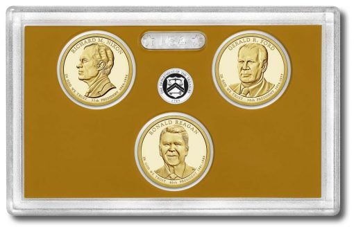 Lens with dollars of 2016 Presidential $1 Coin Proof Set