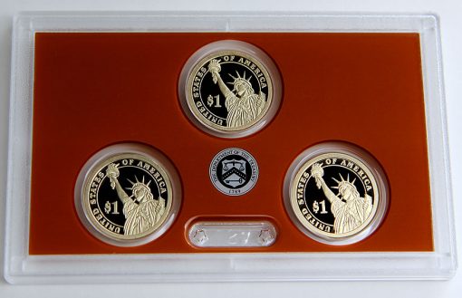 Photo of 2016 Presidential $1 Coin Proof Set Lens and Coin Reverses