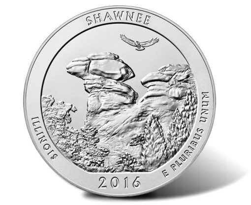 Reverse of 2016-P Shawnee National Forest Five Ounce Silver Uncirculated Coin