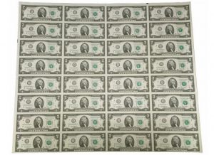 Series 2013 $2 Uncut Currency Sheet