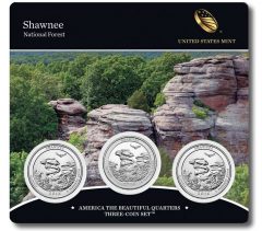 Three-Coin Set of 2016 Shawnee National Forest Quarters
