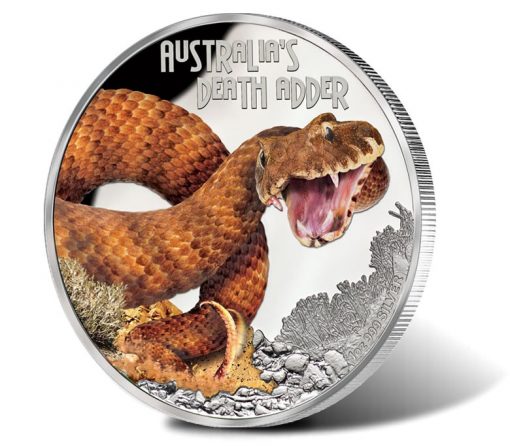 2016 $1 Deadly and Dangerous Death Adder Silver Proof Coin