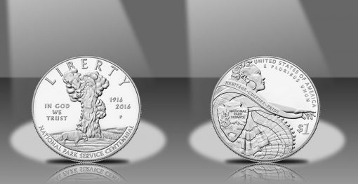 2016-P Proof National Park Service 100th Anniversary Silver Dollar, Obverse and Reverse