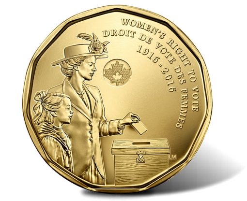 Canadian 1916-2016 Women's Right to Vote $1 Coin