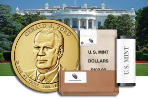 Gerald R. Ford Presidential $1 Coins in Rolls, Bags and Boxes