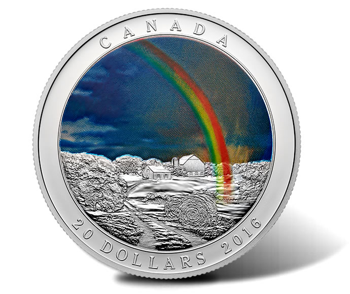 Canada 2016 Weather Phenomenon #3 Radiant Rainbow $20 Pure Silver Color Proof 