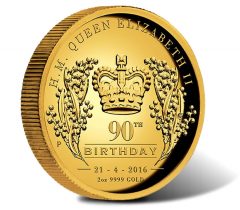 2016 $200 Queen Elizabeth II 90th Birthday Gold Proof High Relief Coin