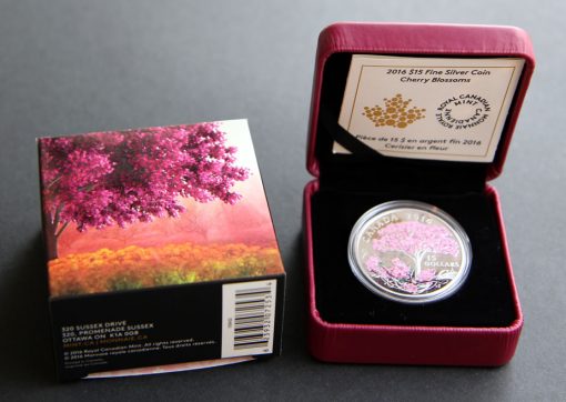 2016 Cherry Blossoms Silver Coin Box and Case