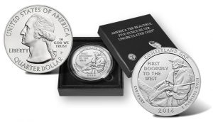 2016-P Cumberland Gap National Historical Park Five Ounce Silver Uncirculated Coin and Presentation Case
