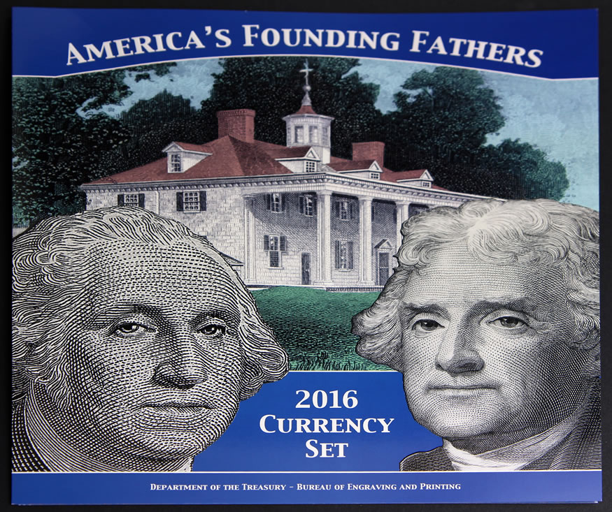 2017 Americas Founding Fathers Set Currency Set $1 $2  From BEP 
