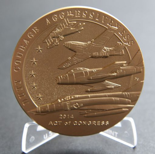 American Fighter Aces 3-Inch Bronze Medal, Reverse