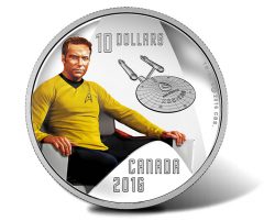 Canadian 2016 $10 Captain Kirk Silver Coin