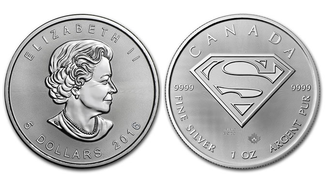 UNC}  1 OZ .9999 FINE SILVER BULLION COIN Details about  / 2016  CANADIAN SUPERMAN S-SHIELD {BU