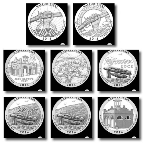 Design candidates for the Harpers Ferry National Historical Park quarter