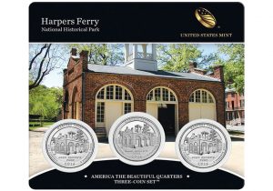 Harpers Ferry Quarters for West Virginia in Three-Coin Set