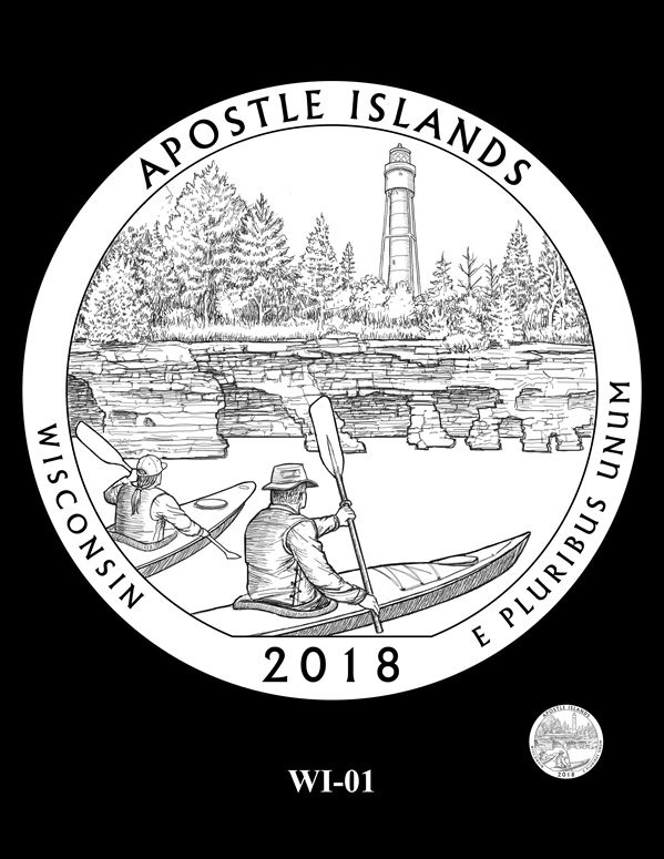 2018 D APOSTLE ISLANDS WISCONSIN  NATIONAL PARK  QUARTER $10 BU ROLL LIVE 