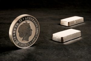 Perth Mint silver bullion coin and silver bars