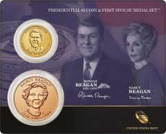 Reagan Presidential $1 Coin & First Spouse Medal Set