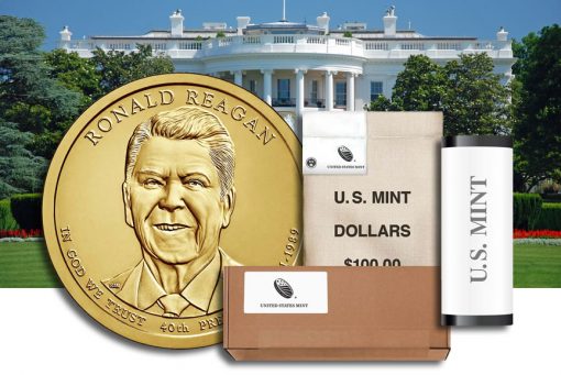 Rolls, Bags and Boxes of Ronald Reagan Presidential $1 Coins