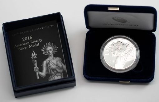 2016 American Silver Liberty Medal, Case and Certificate