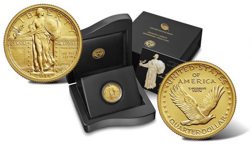 2016-W Standing Liberty Centennial Gold Quarter and Presentation Case