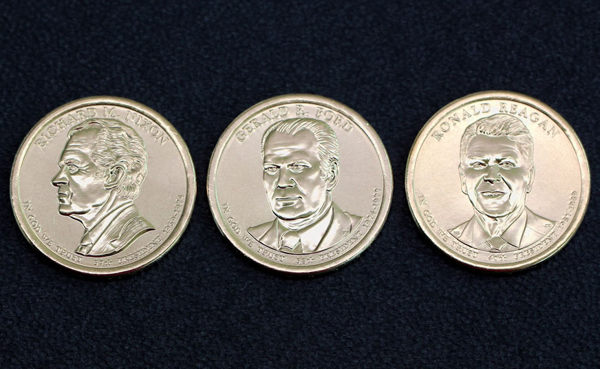 Mint Coins Money 2016 P&D Presidential One Dollar Coins Nixon Ford Reagan U.S 