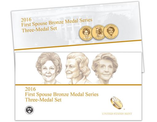 U.S. Mint image - 2016 First Spouse Bronze Medal Series Three-Medal Set