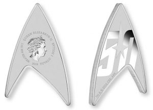 Star Trek Insignia Replicated in Delta-Shaped Silver Coin