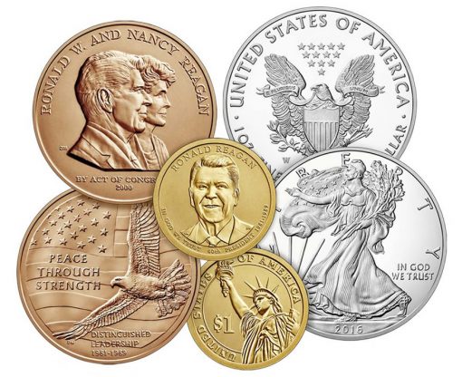 Medal and Coins from the 2016 Ronald Reagan Coin & Chronicles Set