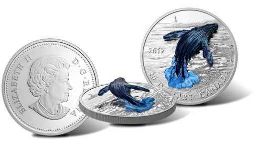 2017 $20 Three-Dimensional Breaching Whale 1 oz. Silver Coin