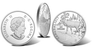 Canadian 2017 $20 Coin Features Caribou Tracks Along Edge Canadian 2017 $20 Coin Features Caribou Tracks Along Edge