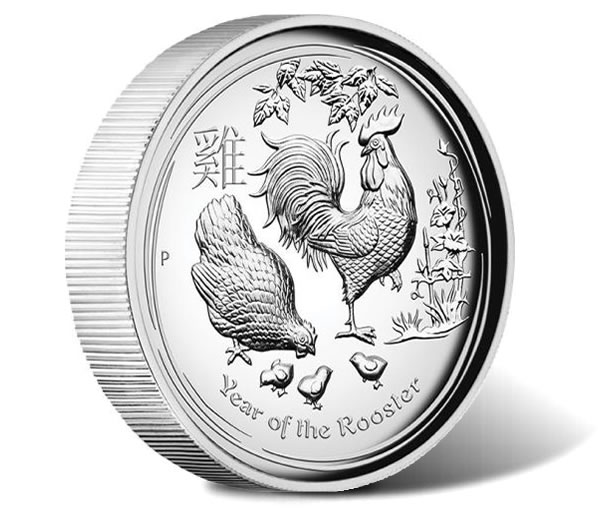AUSTRALIAN 2017 Lunar Year of the Rooster 1OZ SILVER HIGH RELIEF COIN Australia 