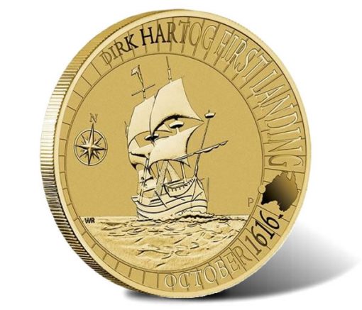 1616-2016 1$ Dirk Hartog Australian Landing Coin - Reverse