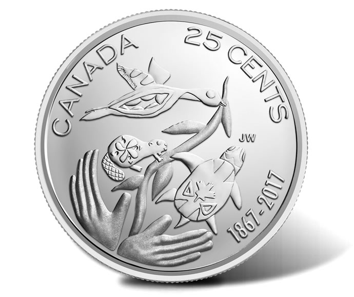 CANADA 2017 CANADIAN LOONIE 1 One Dollar 150 Series Connecting A Nation COIN. 